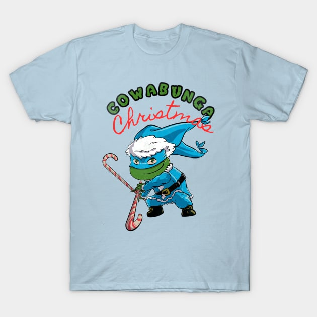 COWABUNGA CHRISTMAS LEO! T-Shirt by TLareauArt